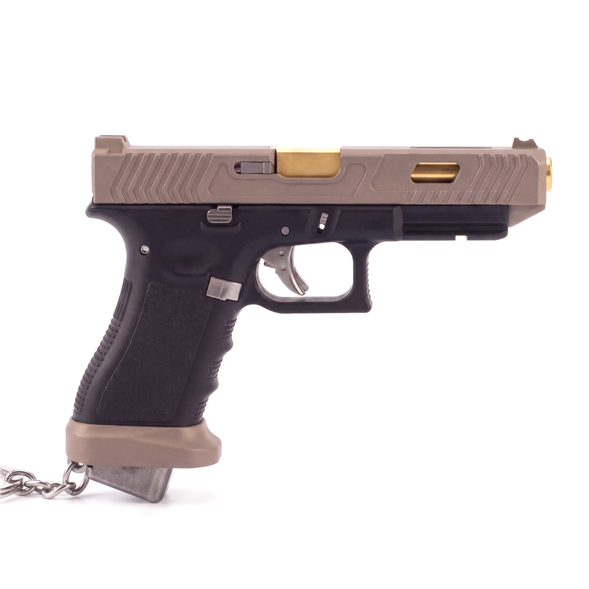 Minitak Competition 1:3 Miniature Keychain – Tan · Side